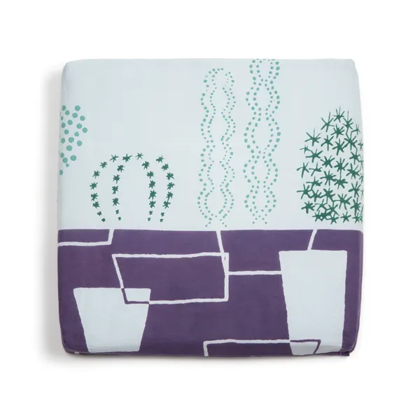 第1回　チェアクッションカバー grow cactusブルー